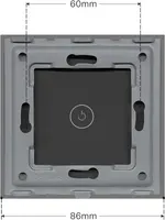 BSEED New Version Wall Light Switch Touch Glass Panell Only 1 Gang Black 86mm*86mm — фото 2