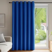 Штора Deconovo блэкаут 140×260 см, на люверсах, синяя, термоизолирующая, для спальни — фото 9