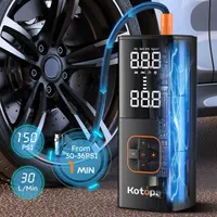 Компрессор Kotopa 150 PSI, аккумуляторный, LED-фонарь, повербанк, для авто и вело — фото 7
