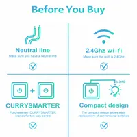 Wi-Fi вимикач CURRYSMARTER 1 клавіша, для Alexa і Google Home, таймер — фото 5