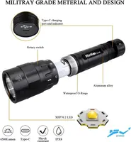 Wurkkos DL10R Diving Light, 4500 Lumen Underwater Flashlight with Cree XHP70.2 LED, IPX8, Rechargeable Submarine Lamp with 5000mAh 2 1700 Battery