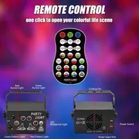 Мини-лазер для вечеринок, 60 узоров, RGB+UV, с пультом, USB, для дискотек и караоке