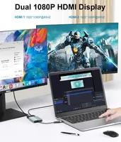Адаптер USB-C/USB 3.0 на 2xHDMI, спліттер для 2 моніторів, режим розширення Windows/Mac — фото 4