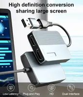 Адаптер USB-C/USB 3.0 на 2xHDMI, спліттер для 2 моніторів, режим розширення Windows/Mac — фото 5