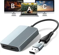 Адаптер USB-C/USB 3.0 на 2xHDMI, сплиттер для 2 мониторов, режим расширения Windows/Mac — фото 6
