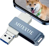 Флешка MUXXUE 3-в-1 128ГБ, для iPhone, iPad, Android, PC, фото та відео, синя — фото 4