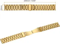 Stainless Steel Mesh Watch Band Quick Release Metal Watch Strap Double-Lock Deployment Clasp Replacement Bands for Men Women
