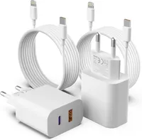 Зарядное устройство [MFi] (2 шт) 20Вт, USB-C/USB-A, кабель USB-C to Lightning 2м, для iPhone 14/13/12/11/XS — фото 2