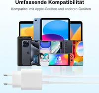 Зарядное устройство [MFi] (2 шт) 20Вт, USB-C/USB-A, кабель USB-C to Lightning 2м, для iPhone 14/13/12/11/XS — фото 5