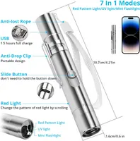 Іграшка-указка для котів, USB-зарядка, 7в1, проектор з 7 узорами, для гри та дрессури — фото 2