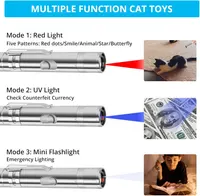 Игрушка-указка для кошек USB, 7в1, фонарик-проектор, 7 узоров, дрессировка и игра