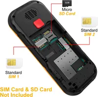 Мобільний телефон для літніх, великі кнопки, SOS, 1800мАч, Dual SIM, з док-станцією, оранжевий