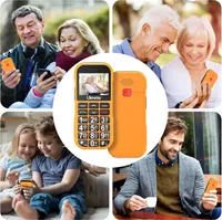 Мобільний телефон для літніх, великі кнопки, SOS, 1800мАч, Dual SIM, з док-станцією, оранжевий — фото 9