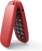 Телефон-розкладачка ukuu для літніх, великі кнопки, SOS, гучний, Dual SIM, з док-станцією, червоний — фото 3