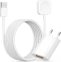 Беспроводное зарядное Apple Watch 1м USB-A + адаптер 5Вт, iWatch 10-5/SE/Ultra — фото 2