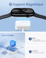 Бездротовий зарядний Apple Watch 1 м USB-A + адаптер 5 Вт, iWatch 10-5/SE/Ultra — фото 5