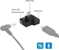 Адаптер JJC 3.5мм/USB-C для DJI Osmo Action, микрофон и зарядка, TRS Type C