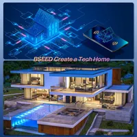 Розумний Wi-Fi вимикач BSEED 1-клавішний, сенсорний, скляна панель, Alexa/Google, потрібен нуль, чорний — фото 5