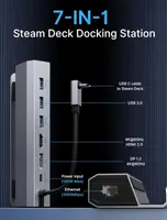 Steam Deck Docking Station HB0702 — 7-в-1 с HDMI 4K@60Hz, DisplayPort, Ethernet, 3x USB-A 3.2, USB-C 100W для Steam Deck и ROG All — фото 6