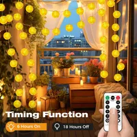 Светодиодная гирлянда 6.5 м, 15 LED, батарейки, таймер, 8 режимов, водонепроницаемая — фото 6