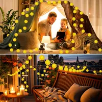 Світлодіодна гірлянда-фонарики 6.5м, 15 LED, батарейки, пульт, таймер, 8 режимів, водонепроникна — фото 5