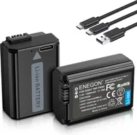 Аккумуляторы ENEGON NP-FW50 2x1500мАч USB-C для камер Sony ZV-E10, A6000, A6400