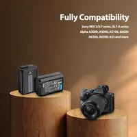 Акумулятори ENEGON NP-FW50 (2x1500мАч) USB-C, для камер Sony ZV-E10, A6000, A6400, A7, A7II, A7R, A7S — фото 3