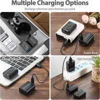 Акумулятори ENEGON NP-FW50 (2x1500мАч) USB-C, для камер Sony ZV-E10, A6000, A6400, A7, A7II, A7R, A7S — фото 5