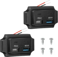 Linkstyle 2PCS RV USB Outlet, 18W QC3.0 & 30W PD3.0 Ports Charger Socket,Surface Mount Panel for 12V/24V Car Truck Boat