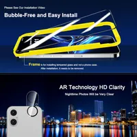 Скло QHOHQ [3+3] для iPhone 16 Plus, 9H+, військовий клас, захист камери, повне покриття