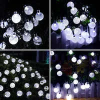 Уличная гирлянда Lezonic на солнечной батарее, 5м 30LED 'Капли', 8 режимов, водонепроницаемая, теплый — фото 4