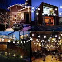 Уличная гирлянда Lezonic на солнечной батарее, 5м 30LED 'Капли', 8 режимов, водонепроницаемая, теплый — фото 5