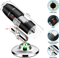 USB-мікроскоп Cainda, 50x-1000x, цифрова камера з підставкою та кейсом, для Android, Windows, Mac