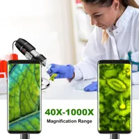 USB-мікроскоп Cainda, 50x-1000x, цифрова камера з підставкою та кейсом, для Android, Windows, Mac — фото 4