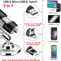 USB-микроскоп Cainda, 50x-1000x, цифровая камера с подставкой и кейсом, для Android, Windows, Mac — фото 6
