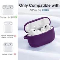 Чехол kokoka для AirPods Pro / Pro 2 с карабином, защитный, противоударный, soft-touch, черный — фото 7