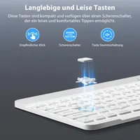 Bluetooth клавіатура HZD, German QWERTZ, легка, портативна, для iPad, iPhone, Windows — фото 2