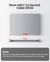 Кабель Silkland USB C 20Gbps (0.3м), 240W PD, USB 3.2 Gen 2x2, 5K/4K 60Hz, для SSD, eGPU, Dock