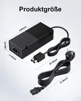 Power Supply Xbox One, AC Adapter for Xbox One Consoles Charging Cable Charger Power Supply Brick EU Charging Cable 100-240V Voltage