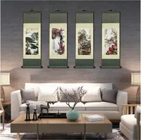 Asian Silk Scroll & Home Decorate Chinese National Treasure-Pandas Picture Scroll & Wall Scroll Hanging Artwork Painting — фото 4