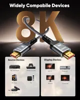 Кабель Snowkids 8K HDMI 2.1 (5м), 48 Гбит/с, 8K@60Hz, 4K@120Hz, eARC, HDR10, HDCP 2.2/2.3, VRR — фото 4