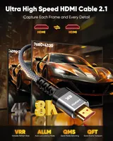 Кабель Snowkids 8K HDMI 2.1 (5м), 48 Гбит/с, 8K@60Hz, 4K@120Hz, eARC, HDR10, HDCP 2.2/2.3, VRR — фото 6