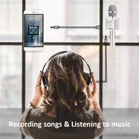 Дитячий караоке-мікрофон BONAOK Q37, Bluetooth, 3-в-1, колонка, плеєр, рожеве золото — фото 4