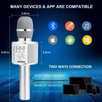 Дитячий караоке-мікрофон BONAOK Q37, Bluetooth, 3-в-1, колонка, плеєр, рожеве золото — фото 6