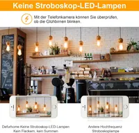 Вінтажні LED лампи Defurhome E27 ST58 (5 шт), 6W (60W), 700лм, Теплий Білий 2500K, філаментні — фото 6