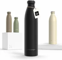 Термобутылка LARS NYSØM, Черный цвет, 1л (34oz), стальная, вакуумная, 12ч тепло/24ч холод, герметичная — фото 2