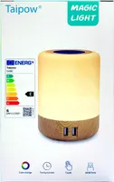 Настільна лампа-нічник Taipow з 4 USB-портами, 3 режими світла, 8 кольорів (RGB), сенсорна, біла — фото 2