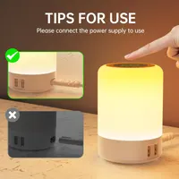 Настольная лампа-ночник Taipow с 4 USB-портами, 3 режима света, 8 цветов (RGB), сенсорная, белая — фото 3