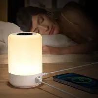 Настольная лампа-ночник Taipow с 4 USB-портами, 3 режима света, 8 цветов (RGB), сенсорная, белая — фото 4