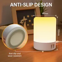 Настольная лампа-ночник Taipow с 4 USB-портами, 3 режима света, 8 цветов (RGB), сенсорная, белая — фото 8